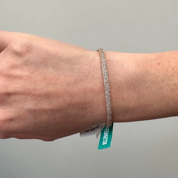 EFFY 14k Rose Gold Diamond Pave Bangle 1.20 TCW - Picture 4 of 4